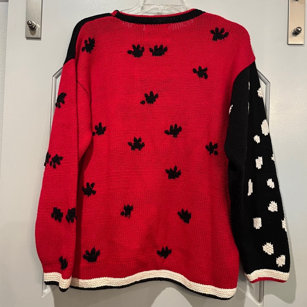 Vintage Red and Black Dalmatian Women's cardigan Sweater. Absolutely adorable! - Picture 10 of 13